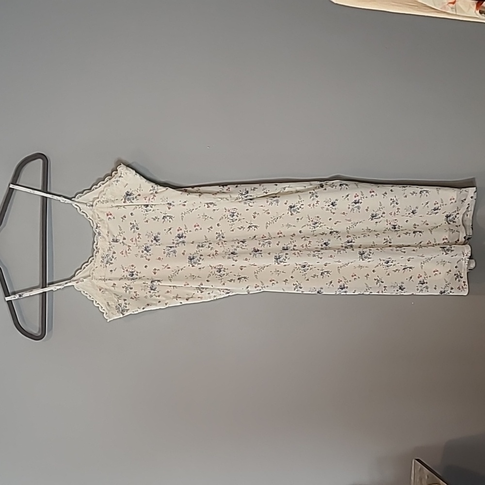 No Boundaries Floral Maxi Dress - Cream with Blue and Pink - Picture 8 of 8